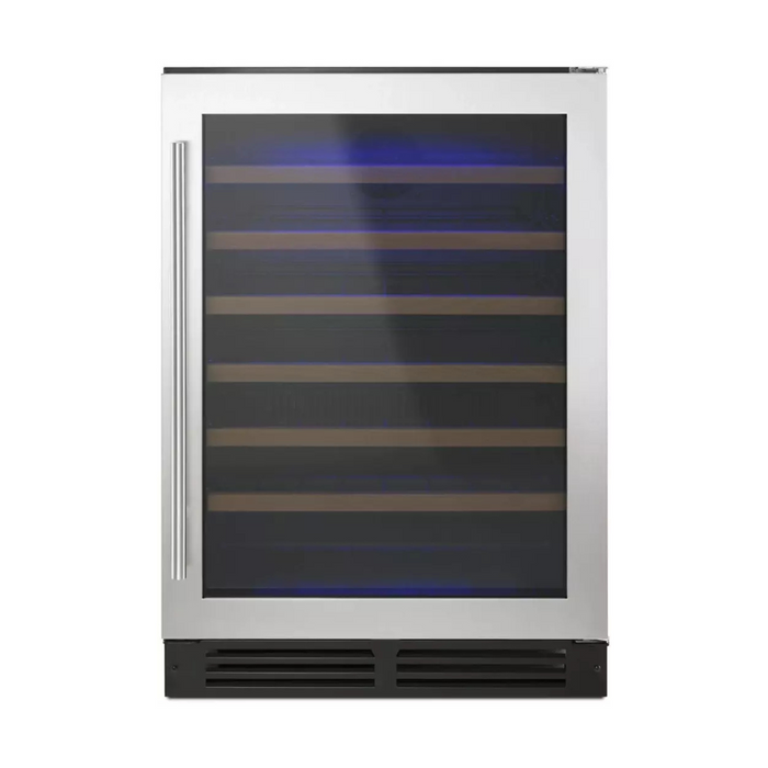 Whirlpool WUW35X24DS 24 Inch Under Counter Wine Center with 51-Bottle Capacity, 6 Shelves, Single Zone Temperature Storage and LED Interior Lighting