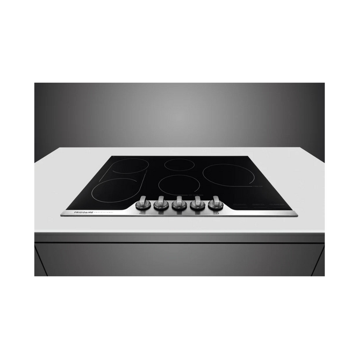 Frigidaire Professional Series FPEC3077RF 30 Inch Electric Cooktop with 5 Elements, Smooth Ceramic Glass Surface, SpacePro™ Bridge Element, PowerPlus® Boil, PrecisionPro Controls™, Indicator Light, Keep Warm Zone, UL/CSA, and ADA Compliant