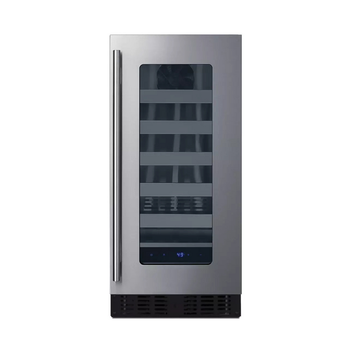Summit ASDW1522 15 Inch Built-In Commercial Wine Cellar with 1.8 cu. ft. Capacity, 5 Steel Shelves, LED Lighting, Digital Thermostat, Lock, Sabbath Mode, and ADA Compliant: Stainless Steel