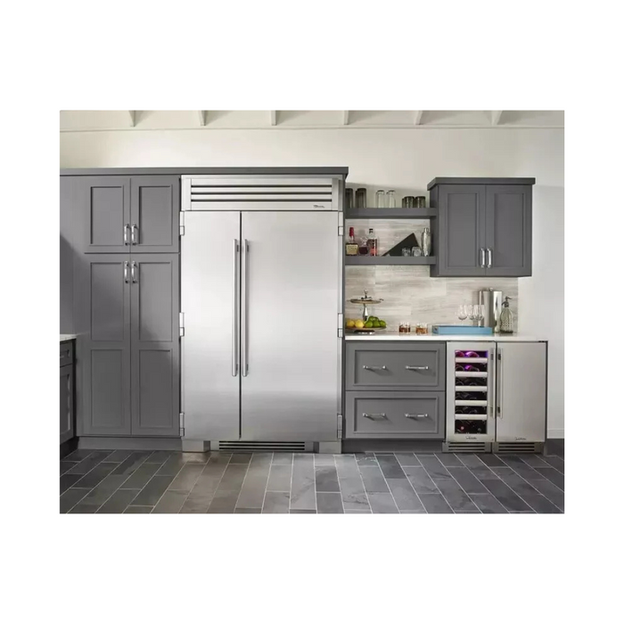 True Residential TWC15RSGC 15 Inch Undercounter Single Zone Wine Cooler with 23 Bottle Capacity, 5 Glide-Out Racks, 1 Floor Cradle, TruLumina® LED Lighting, True Precision Control®, Temperature Range 40˚F - 65˚F, and UL Rated: Stainless Glass, Right Hinge