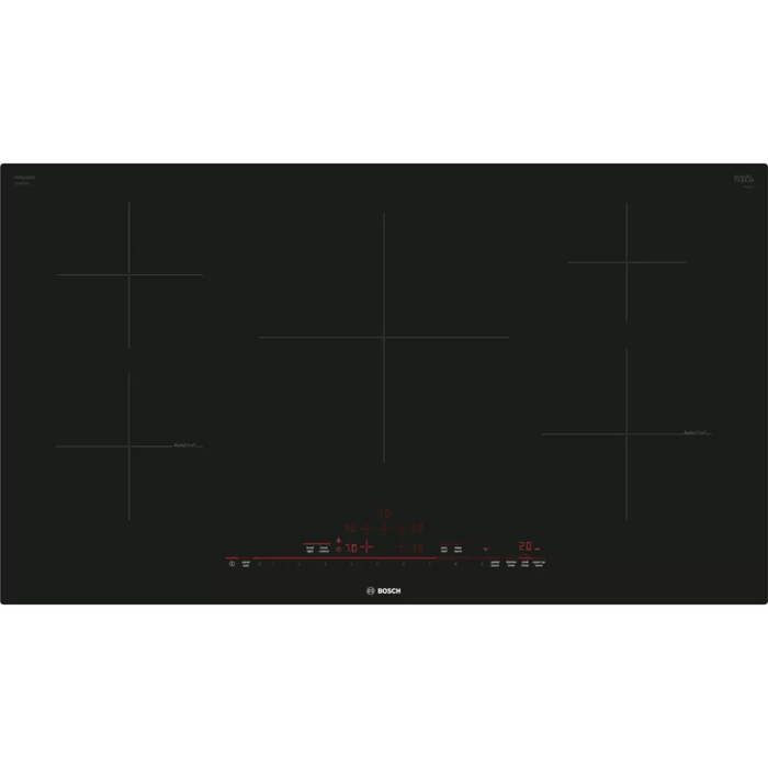 Bosch 800 Series NIT8660UC 36 Inch Induction Smart Cooktop with 5 Elements, Ceramic Surface, 12" Dual-Ring Center Cooking Zone, AutoChef®, and Hood Control: Frameless