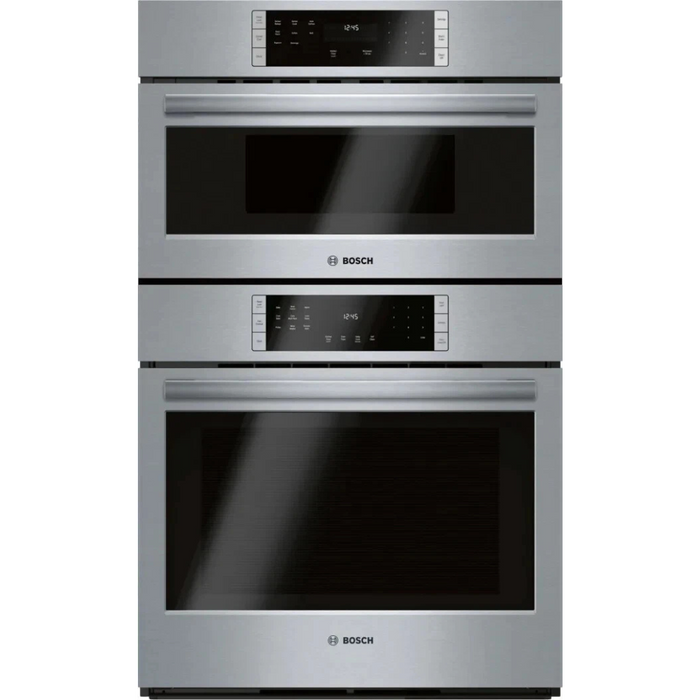 Bosch 800 Series HBL87M53UC 30 Inch Double Combination Smart Electric Wall Oven with 6.2 cu. ft. Total Capacity, Home Connect™, 10 Auto Sensor Cooking Programs, and Self-Clean
