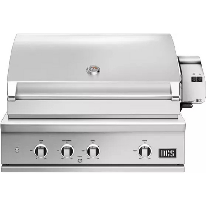DCS Series 9 BE136RCIL 36 Inch Built-In Gas Grill with 1164 sq. in. Total Cooking Area, 2 U-Burners, Infrared Sear Burner, Infrared Rotisserie Burner, and Temperature Gauge: Liquid Propane