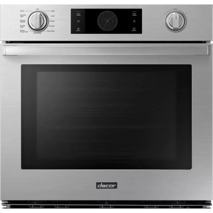 Dacor Transitional DOB30P977SS 30 Inch Single Smart Wall Oven with 5.1 Cu. Ft. Capacity, Four-Part Dual Pure Convection, Self Clean, InstantHeat™, Steam Assist, BrightVue™, SoftShut™, SmartThings Compatible, and Sabbath Mode