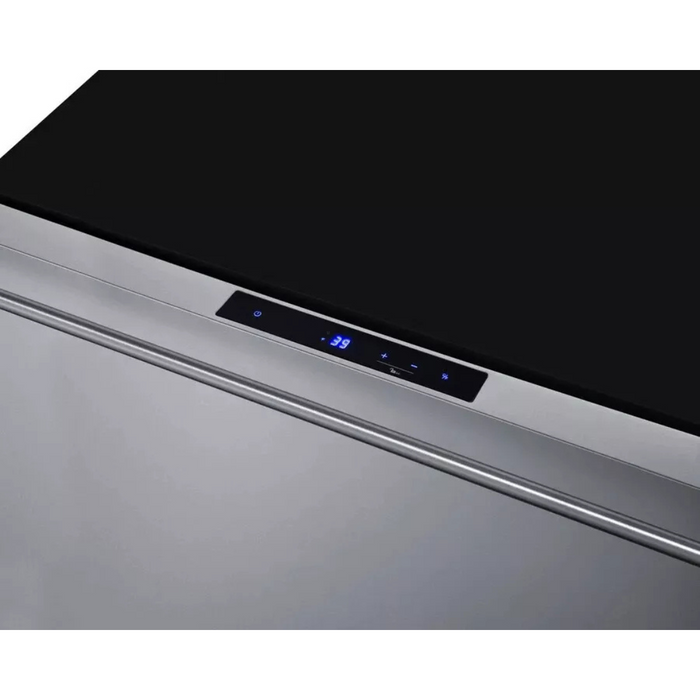 Summit SDR30 30 Inch Built-in Single Drawer Refrigerator with 2.5 cu. ft. Capacity, Stainless Steel Drawers, Digital Thermostat, LED Lighting, Child Lock, Sabbath Mode, Commercially Approved, and Panel-Ready: Stainless Steel