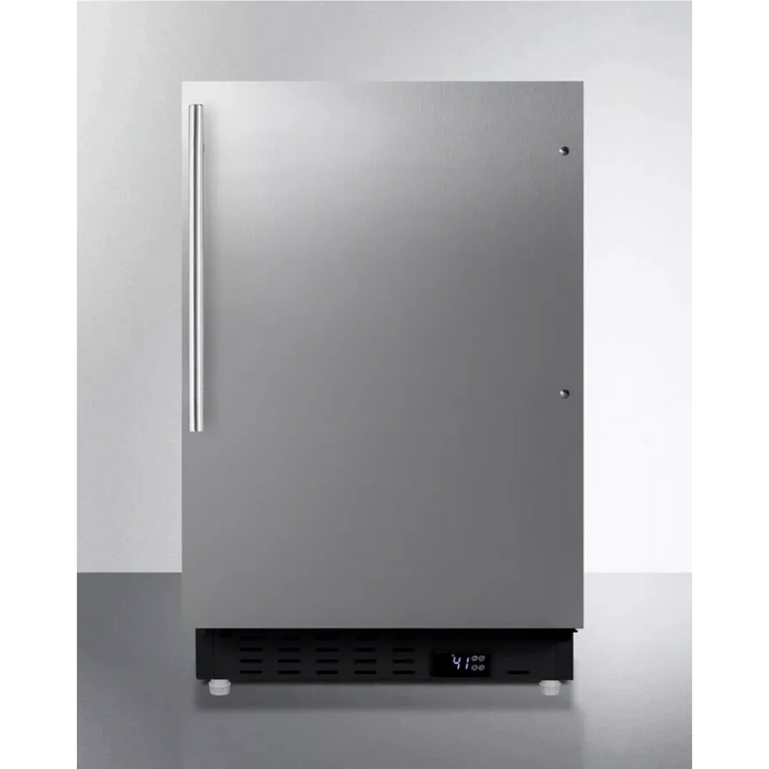 Summit ALR47BCSSHV 21 Inch Built-In All-Refrigerator with 3.53 Cu. Ft. Capacity, Adjustable Glass Shelves, Insulated Door, Open Door/Temperature Alarms, Automatic Defrost, and ADA Compliant