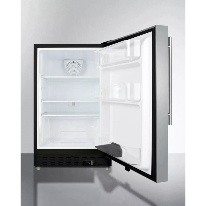 Summit ALR47BCSSHV 21 Inch Built-In All-Refrigerator with 3.53 Cu. Ft. Capacity, Adjustable Glass Shelves, Insulated Door, Open Door/Temperature Alarms, Automatic Defrost, and ADA Compliant
