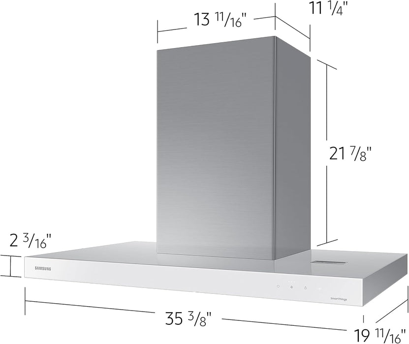 Samsung 36" Bespoke Smart Wall Mount Hood in Clean White, NK36CB600W12AA
