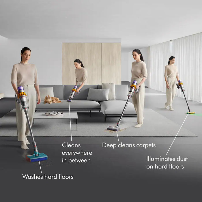 Dyson 473814-01  V15s Detect Submarine Cordless Vacuum with 10 accessories - Yellow/Nickel