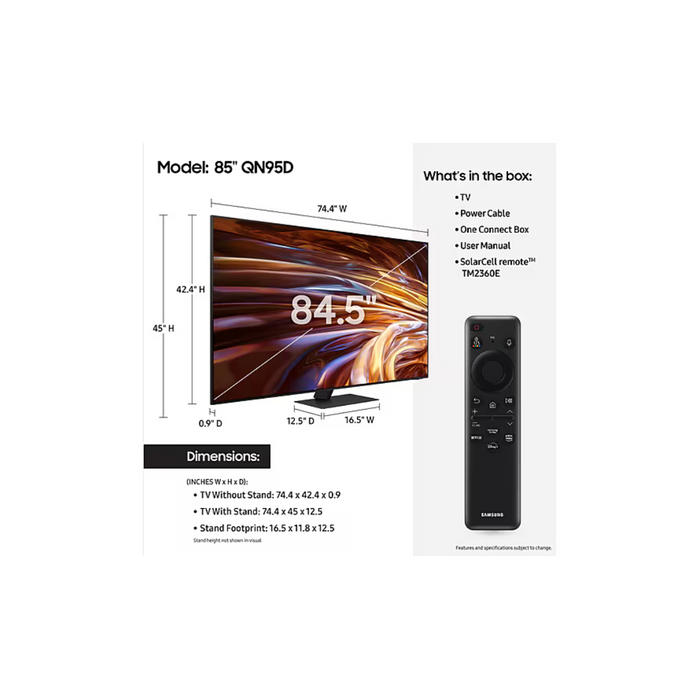 Samsung Neo 9 85" QLED 4K Ultra TV QN85QN95DAFXZA