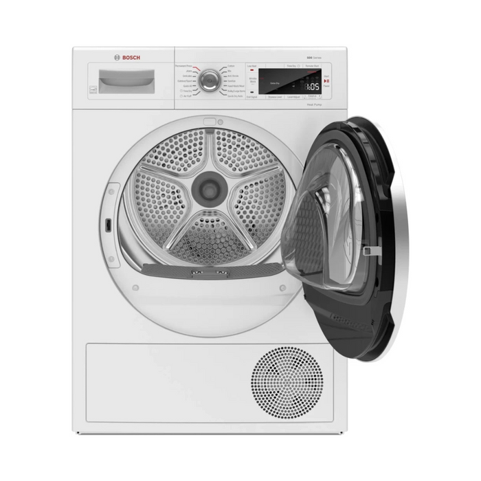 Bosch 500 Series WTW87NH1UC 24 Inch Electric Smart Ventless Dryer with 4 cu. ft. Capacity, 14 Dryer Cycles, Self-Cleaning Condenser, Wrinkle Block, Sensor Dry, and ENERGY STAR®