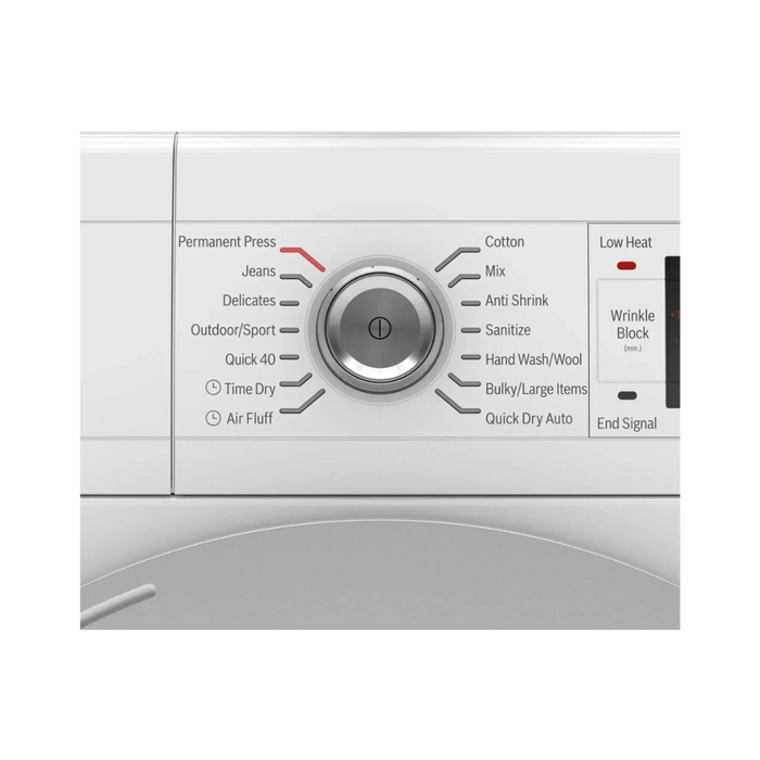 Bosch 500 Series WTW87NH1UC 24 Inch Electric Smart Ventless Dryer with 4 cu. ft. Capacity, 14 Dryer Cycles, Self-Cleaning Condenser, Wrinkle Block, Sensor Dry, and ENERGY STAR®