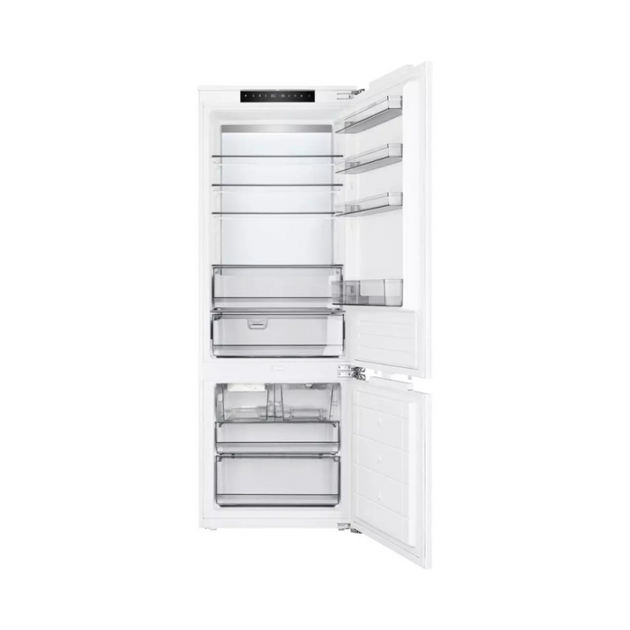 Forte F9BFRESIC450PR 24 Inch Panel Ready Counter Depth Built-In Bottom Mount Refrigerator with 9.2 cu. ft. Total Capacity, Dual Cool, Double Crispers, Frost Free, LED Lighting, No Frost Technology, Spill-Proof Glass Shelves, and ENERGY STAR®