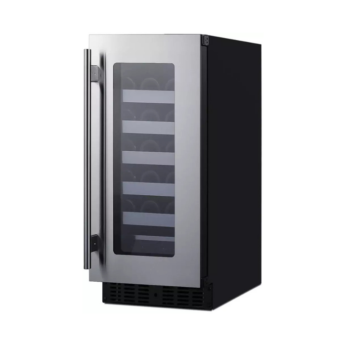 Summit ASDW1522 15 Inch Built-In Commercial Wine Cellar with 1.8 cu. ft. Capacity, 5 Steel Shelves, LED Lighting, Digital Thermostat, Lock, Sabbath Mode, and ADA Compliant: Stainless Steel