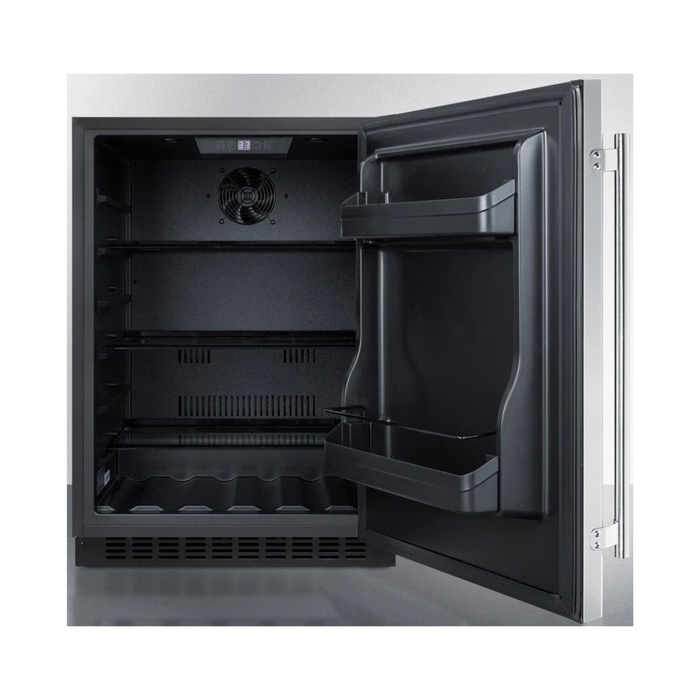 Summit AL54 24 Inch Built-In Undercounter Refrigerator with 4.8 cu. ft. Capacity, 3 Glass Shelves, Bottle Slots, Sabbath Mode, Temperature Alarm, Digital Thermostat, and ADA Compliant: Right Hinge