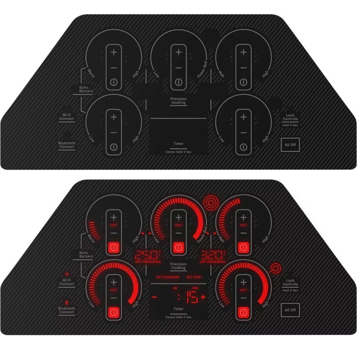 GE Profile PEP9030DTBB 30 Inch Electric Smart Cooktop with 5 Elements, Smooth Glass Surface, SyncBurners, Tri/Dual Ring Elements, Wi-Fi, Guided Cooking, Touch Controls, Power Boil, Precision Temperature Control, and ADA Compliant