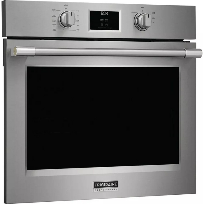 Frigidaire Professional Series PCWS3080AF 30 Inch Single Electric Wall Oven with Air Fry, 5.3 cu. ft. Capacity, Total Convection, No Preheat, Slow Cook, Steam Bake, Temperature Probe, Included Air Fry Tray, Star-K® Certified, and ADA Compliant