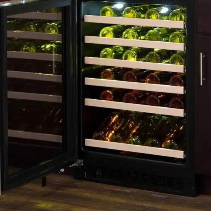 Marvel MLWC324IS01A 24 Inch Wine Cooler with 45 Bottle Capacity, 6 Wine Racks, Glass Door, LED Light, Electronic Controls, and 34°F - 60°F Temperature: Panel Ready