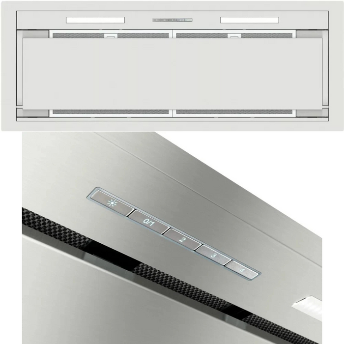 Forte MAYA1148 Under Cabinet Range Hood with 3-Speed/1100 CFM Blower, Soft Touch Backlit Controls, LED Lighting, Mesh Anti-Grease Filters, Time Delay Shut-Off, Easy Installation System, Made in Italy, and ETL Approved: 48 Inch