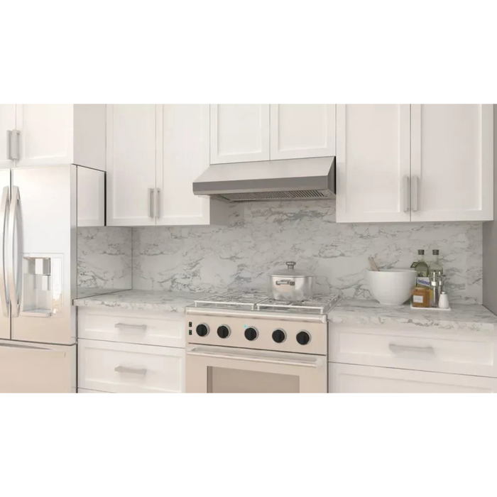 Faber Maestrale 10 MAES3610SS600B Under Cabinet Range Hood with 3-Speed/600 CFM Blower, Slide Control, LED Lighting, Dishwasher Safe Baffle Filters, Pro Motor, and UL Listed: 36 Inch