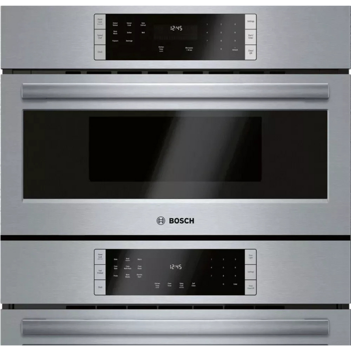 Bosch 800 Series HBL87M53UC 30 Inch Double Combination Smart Electric Wall Oven with 6.2 cu. ft. Total Capacity, Home Connect™, 10 Auto Sensor Cooking Programs, and Self-Clean
