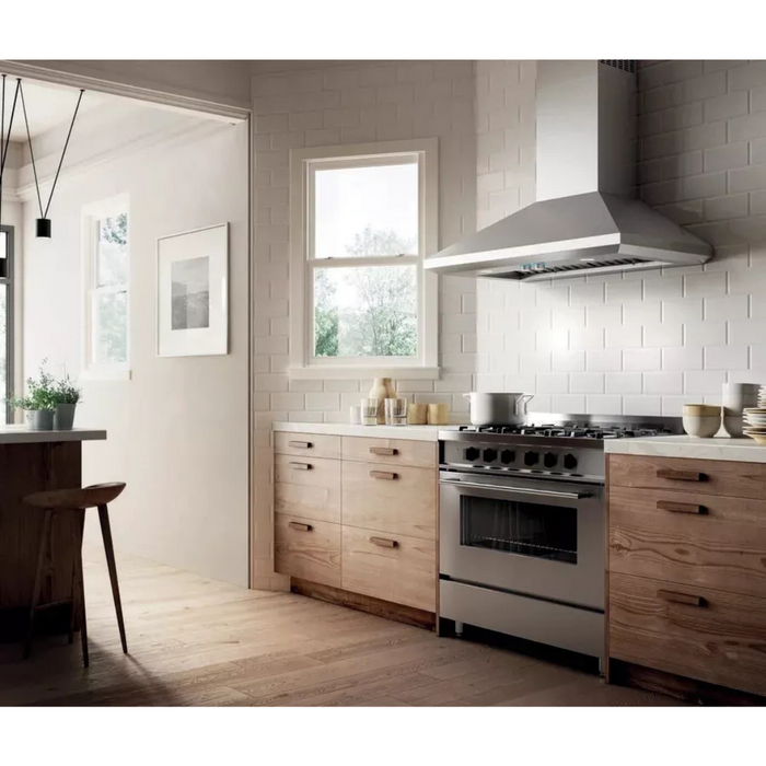Elica Professional Leone Series ELN142S2 Wall Mount Range Hood with 4-Speed, Fully Retractable Rotating Knobs, LED Lighting, and Dishwasher-Safe Baffle Filters: 42 Inch - 1200 CFM Blower