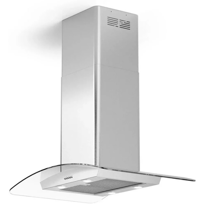 Forte CORTIVOISLAND36 Cortivo 36 Inch Island Mount Range Hood with 4-Speed/600 CFM Blower, Electronic Push Button Control, LED Lighting, Dishwasher-Safe Mesh Filter, Time Delay Shut-Off, Grease Filter Light Indicator, Charcoal Filter Light Indicator