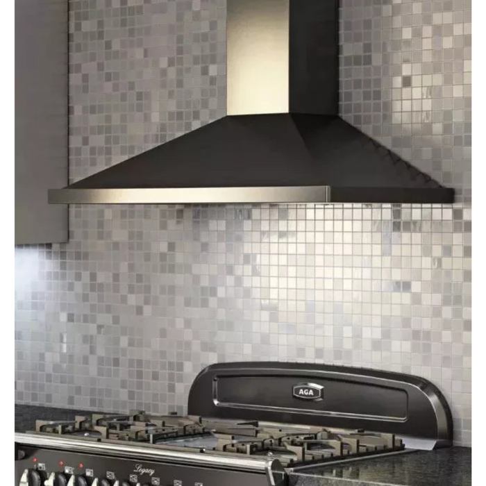 AGA AMCHD36SS 36 Inch Wall Mount Range Hood with 3-Speed/600 CFM Blower, Charcoal Filters, Halogen Lighting, Convertible Venting Options, and Baffle Filters: Stainless Steel