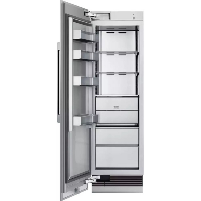Dacor Contemporary DRZ24980LAP 24 Inch Panel Ready Freezer Column with Push-to-Open™ Door Assist, SteelCool™ Interior, Dual Icemaker, Power Freeze, Tempered Spill-Proof Shelving, ENERGY STAR® and 13.6 cu. ft. Capacity: Left Hinge