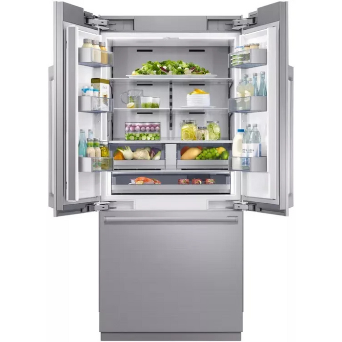 Dacor Transitional DRF365300AP 36 Inch Panel Ready Built-In French Door Refrigerator with 21.3 Cu. Ft. Total Capacity, Internal Water Dispenser, Ice Maker, Water Filter, Deodorizing Filter, FreshZone™ Drawer, 3DLighting™