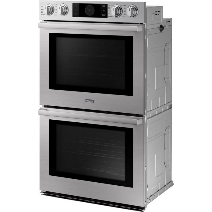 Dacor Transitional DOB30P977DS 30 Inch Double Smart Wall Oven with 5.1 Cu. Ft. Capacity, Four-Part Dual Pure Convection, Self Clean, InstantHeat™, Steam Assist, BrightVue™, SoftShut™, SmartThings Compatible, and Sabbath Mode