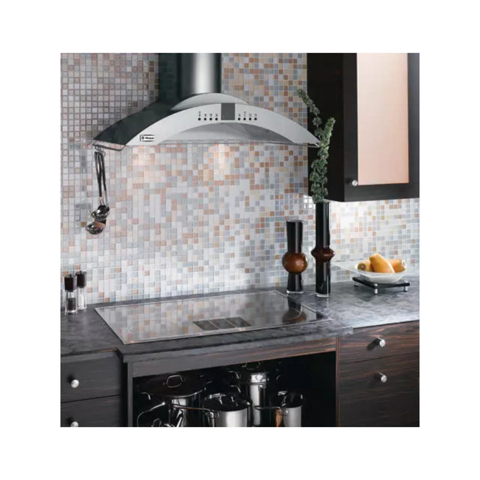 Monogram ZV750SPSS 36 Inch Wall Mount Chimney Range Hood with Internal Blower, 4-Speed Fan, Halogen Lamps, Electronic Push Button Controls and Convertible to Recirculation: 360 CFM