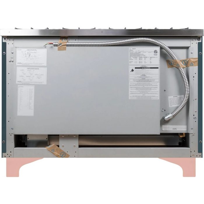 Ilve Majestic II Collection UM12FDNS3BGPLP 48 Inch Freestanding Dual Fuel Range with 8 Sealed Burners, 5.02 cu. ft. Total Capacity, Warming Drawer, and Griddle: Blue Grey, Copper Trim - LP