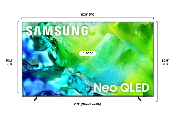 Samsung - 100” Class QN80H Series Neo QLED Mini LED 4K UHD SamsungVision AI Smart Tizen TV QN100QN80HFXZA