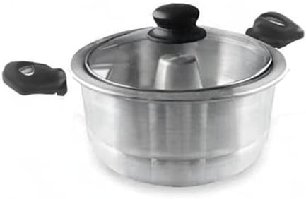 Bene Casa - Aluminum Flan Mold Double Boiler with Glass Lid (1.6 Liter) - Includes Aluminum Inner Pan (8") - Dishwasher Safe BC-58378