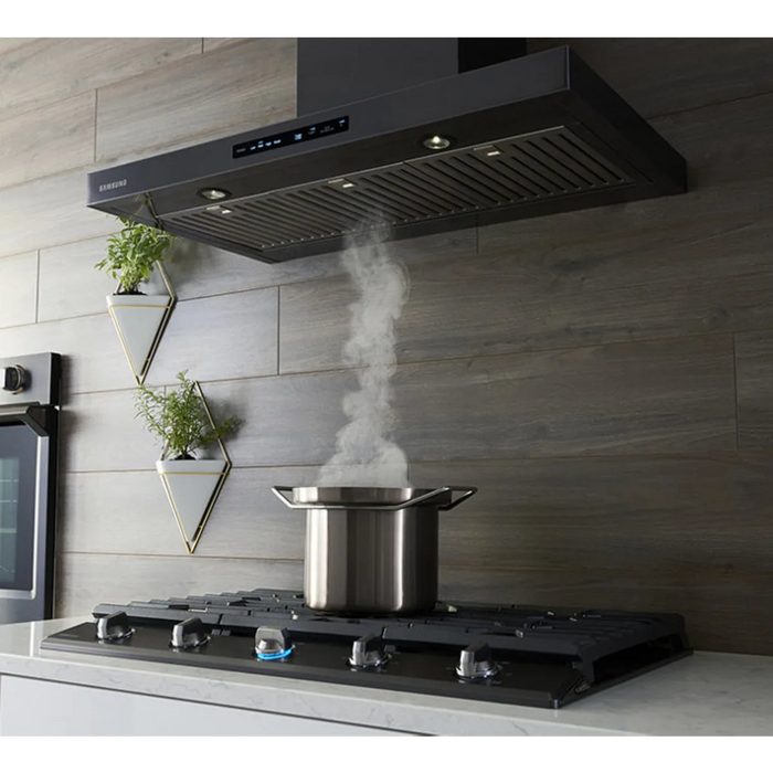 Samsung NA30N6555TG 30 Inch Gas Smart Cooktop with 5 Sealed Burners, Cast-Iron Grates, 19K Power Burner, LED Illuminated Backlit Knobs, Removable Griddle, Ready2Fit™ Guarantee, and ADA Compliant: Fingerprint Resistant Black Stainless Steel