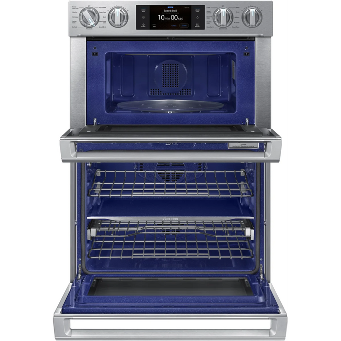 Samsung NQ70M7770DS 30 Inch Smart Combination Electric Wall Oven with Wi-Fi, Dual Convection, Flex Duo, Temperature Probe, 10 Modes, Steam Cook, Speed Cook, 7 cu. ft. Total Capacity, Self-Clean and Sabbath Mode: Stainless Steel