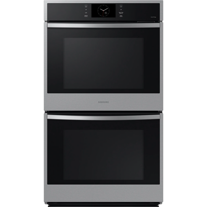 Samsung NV51CG600DSR 30 Inch Double Electric Smart Wall Oven with 10.2 cu. ft. Dual Convection Oven, Self+Steam Clean, Air Fry, Steam Cook, Air Sous Vide, Sabbath, and Gliding Rack: Stainless Steel