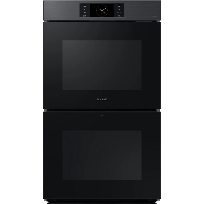 Samsung BESPOKE NV51CG700DMT 30 Inch Smart Electric Double Wall Oven with 10.2 Cu. Ft. Total Capacity, AI Pro Cooking? Camera, Handle-Free Door Design, Flex Duo, Air Fry, Probe, 7-Inch LCD Display, Steam Cook, Self-Clean and Sabbath Mode: Matte Black