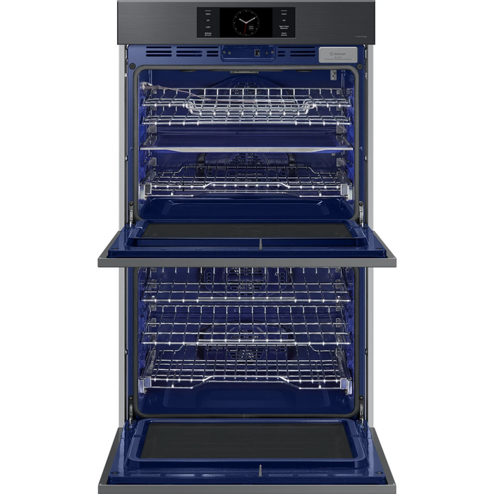 Samsung BESPOKE NV51CG700DMT 30 Inch Smart Electric Double Wall Oven with 10.2 Cu. Ft. Total Capacity, AI Pro Cooking? Camera, Handle-Free Door Design, Flex Duo, Air Fry, Probe, 7-Inch LCD Display, Steam Cook, Self-Clean and Sabbath Mode: Matte Black