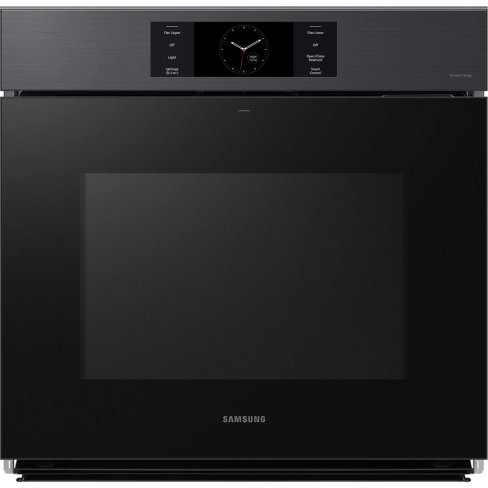 Samsung NV51CG700SMT 30 Inch Single Smart Electric Wall Oven with 5.1 Cu. Ft. Capacity, AI Pro Cooking™ Camera, Handle-Free Door Design, Flex Duo™, Air Fry, Probe, 7-Inch LCD Display, Steam Cook, Self-Clean and Sabbath Mode: Matte Black