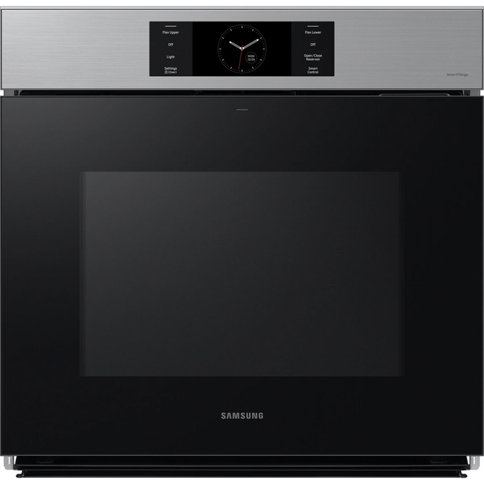Samsung NV51CG700SSR 30 Inch Single Smart Electric Wall Oven with 5.1 Cu. Ft. Capacity, AI Pro Cooking™ Camera, Handle-Free Door Design, Flex Duo™, Air Fry, Probe, 7-Inch LCD Display, Steam Cook, Self-Clean and Sabbath Mode: Stainless Steel