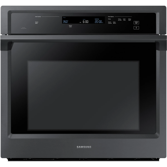 Samsung NV51K6650SG 30 Inch Wall Oven with 5.1 cu. ft. Capacity, Steam Cook, Convection, Rapid Preheat, Electronic Touch Display, Wi-Fi Enabled Temperature Probe and Sabbath Mode: Black Stainless Steel