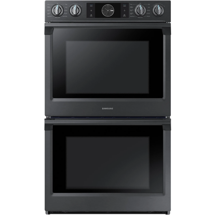 Samsung NV51K7770DG 30 Inch Electric Double Wall Oven with 10.2 cu. ft. Capacity, Steam Cook, Flex Duo with Smart Divider for 3 Separate Temperature Zones, Dual Convection, Rapid Preheat, Wi-Fi Probe and Soft Close Door: Black Stainless Steel