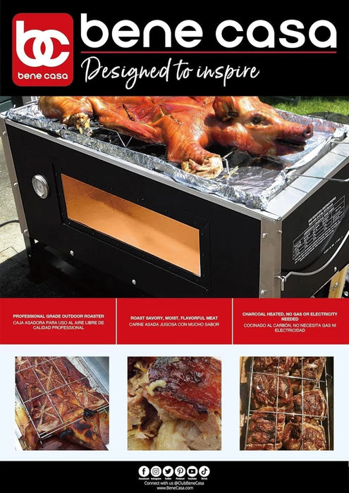 Bene Casa Black Caja Asadora Roasting Box with Window, 100lb BC-77185