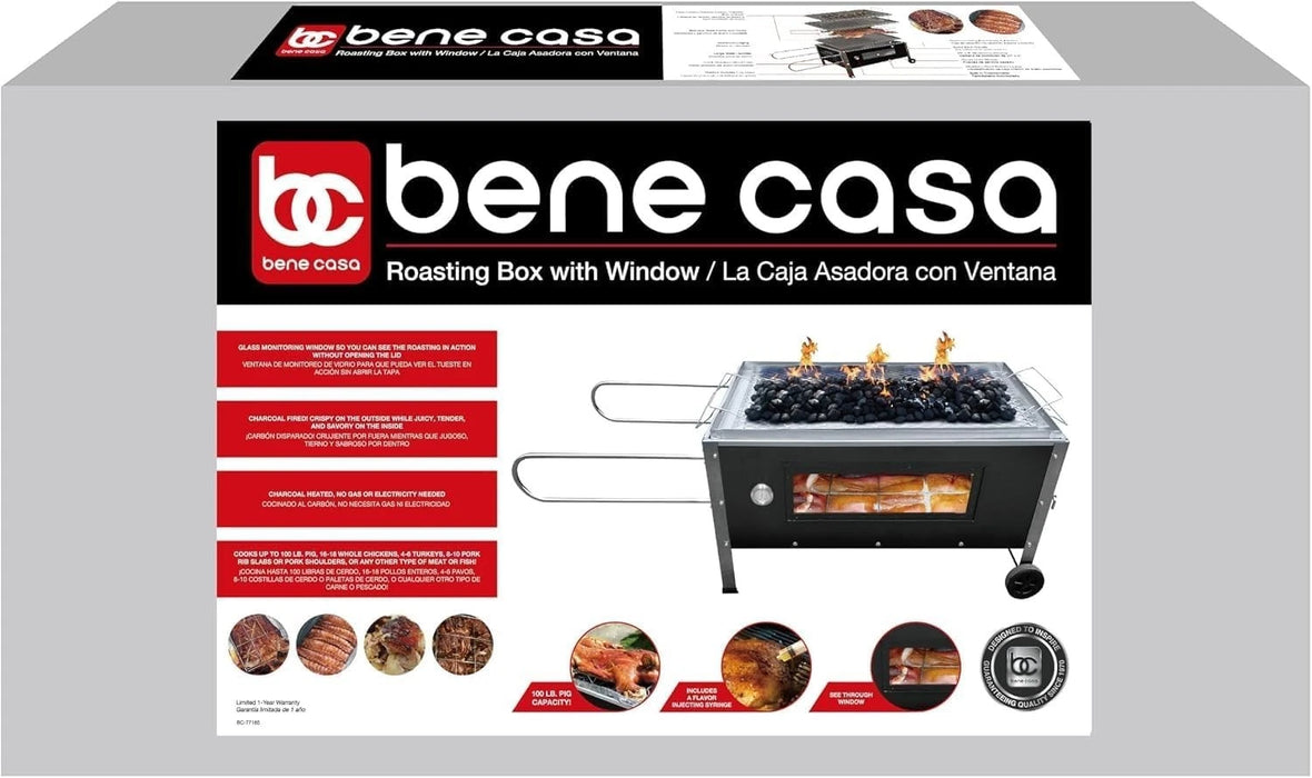 Bene Casa Black Caja Asadora Roasting Box with Window, 100lb BC-77185