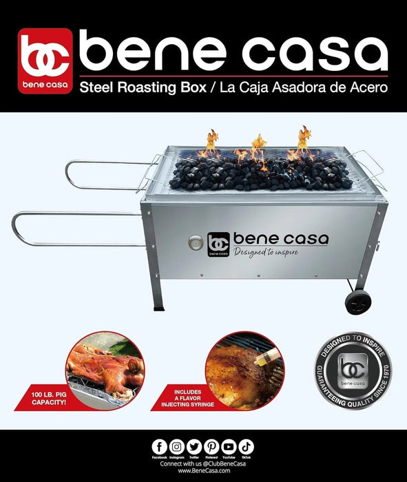 Bene Casa Black Caja Asadora Roasting Box with Window, 100lb (Steel) BC-77186