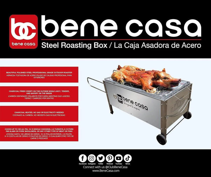 Bene Casa Black Caja Asadora Roasting Box with Window, 100lb (Steel) BC-77186
