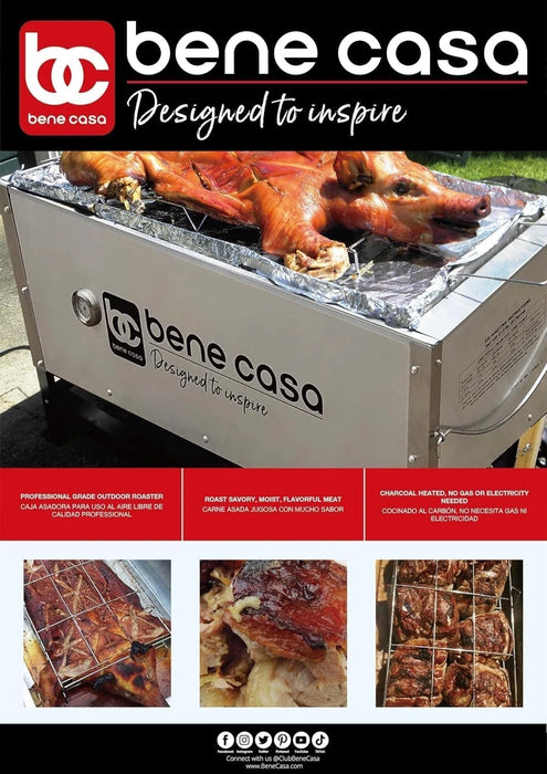 Bene Casa Black Caja Asadora Roasting Box with Window, 100lb (Steel) BC-77186