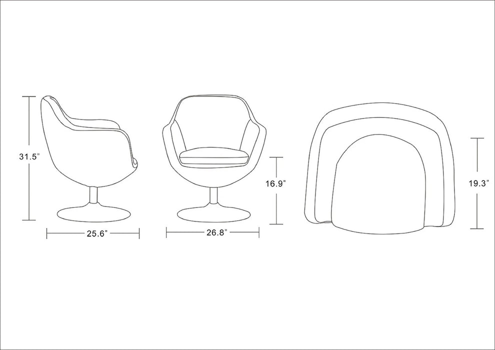 Manhattan Comfort Caisson Faux Leather Swivel Accent Chair in Gray AC028-GY